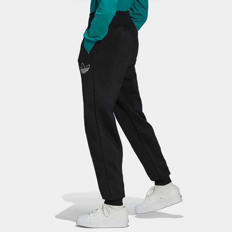 adidas Сплошные джоггеры с вышитым логотипом, женские брюки, черные HM1552