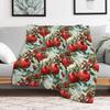 Red pomegranates and seeds against the blue sky Throw Blanket Outdoor Soft Blanket for Picnic Beach Camping