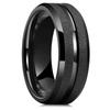 Fashion 8mm Men Black Stainless Steel Rings Sandblasted Finish Finger Rings For Men Everyday Wear Wedding Band Jewelry