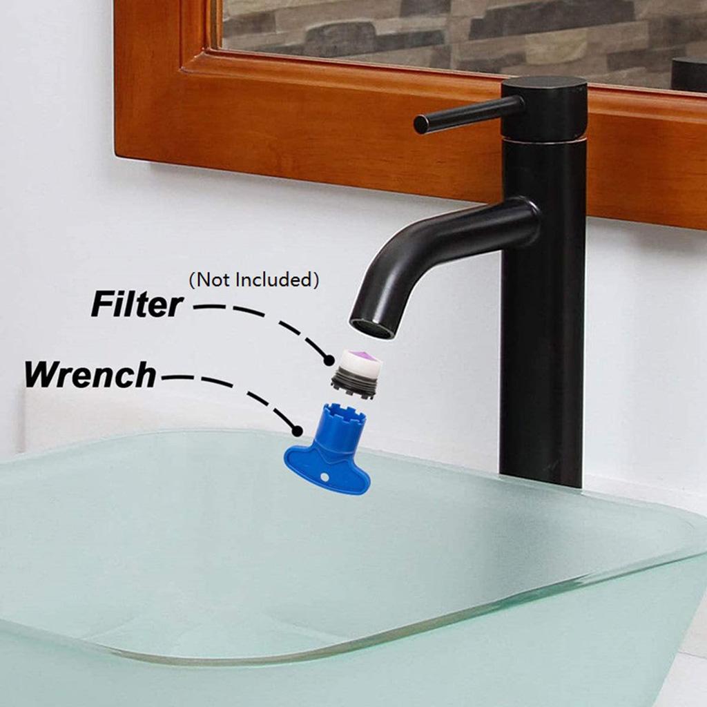 Faucet Aerator for Key Removal Wrench Replacement Cache Aerator Applicable Sink M16.5 18.5 21.5 24 Mm 4 Pieces Blue