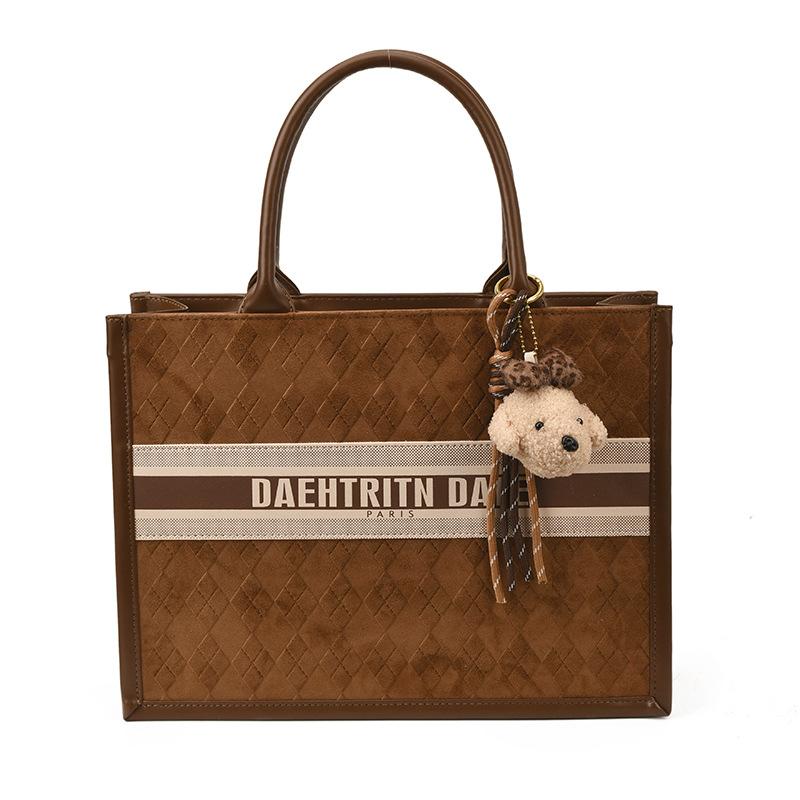 Сумка премиум-класса в стиле ретро большой вместимости женская 2025 новая универсальная сумка-мессенджер для通勤 модная сумка-тоут