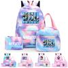 3Pcs Backpack School for Girl Y2K With Lunch Bags Student Bags Set Children Pen Bag Back To School Anime Canvas Rucksack