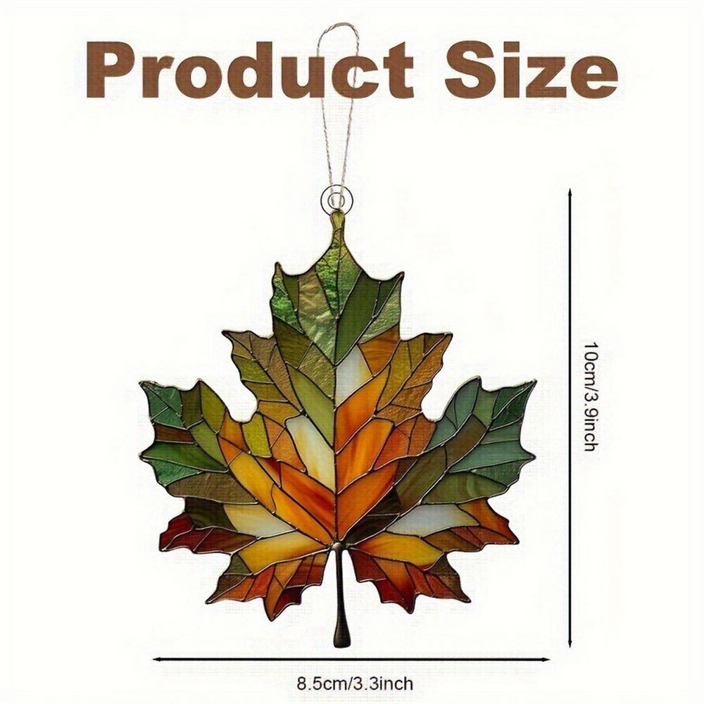 Maple Leaves Acrylic Ornament Fall Leaves Pendant Window Decor Maple Leaves Holiday Ornaments Stained Fall Decorations Acrylic