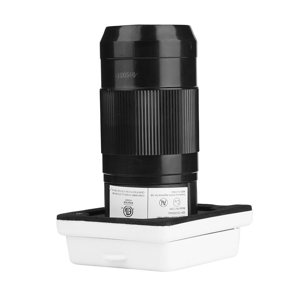 125V/250V 50A RV Marine Power Cord Twist Electrical Lock White Inlet with Waterproof Cover