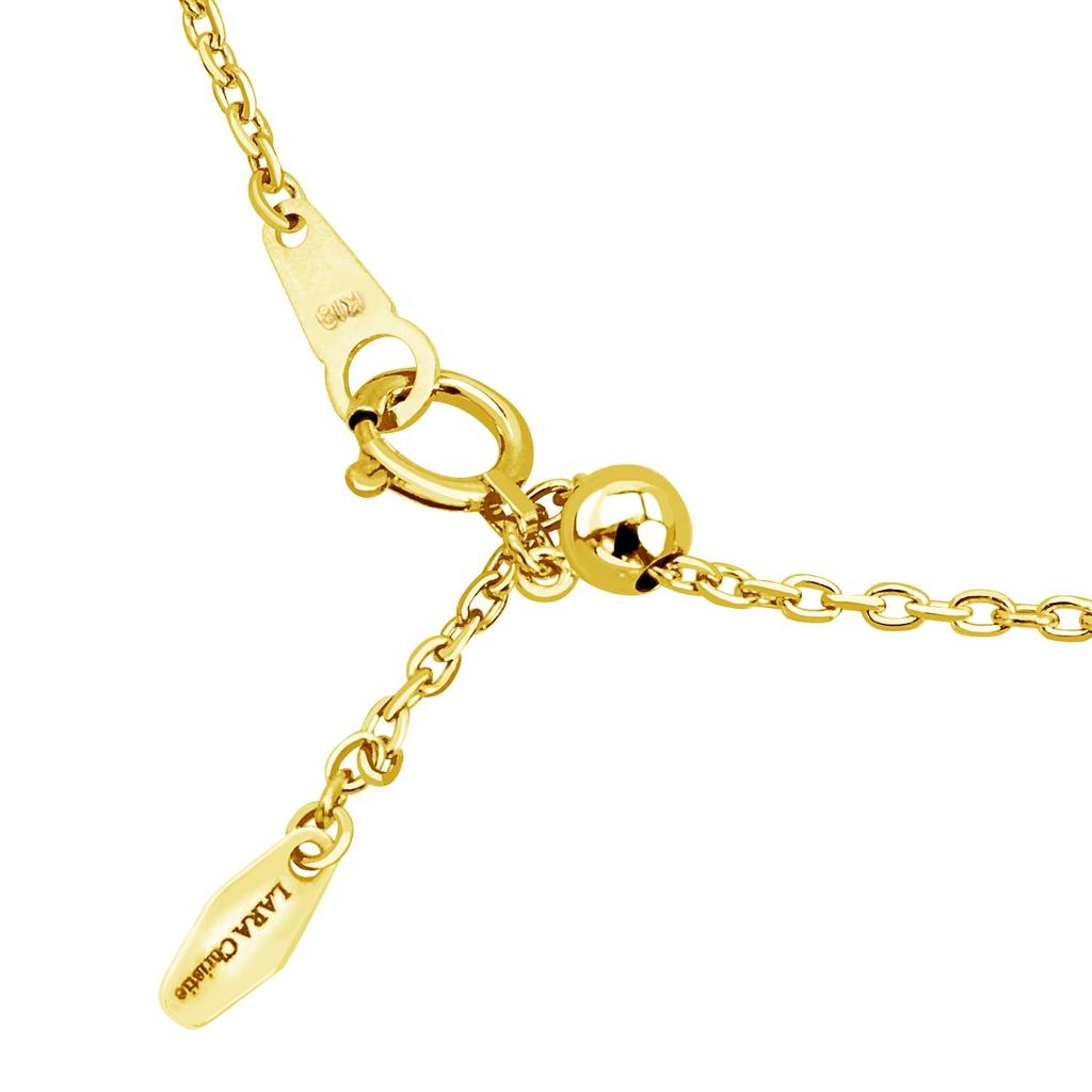 Chain Necklace Chain Round Red Bean Width K18 Gold Slide Adjuster Chain Length Adjustable Total Length 50cm Weight [Lara Christie] 0.45 Approx. 1.5mm