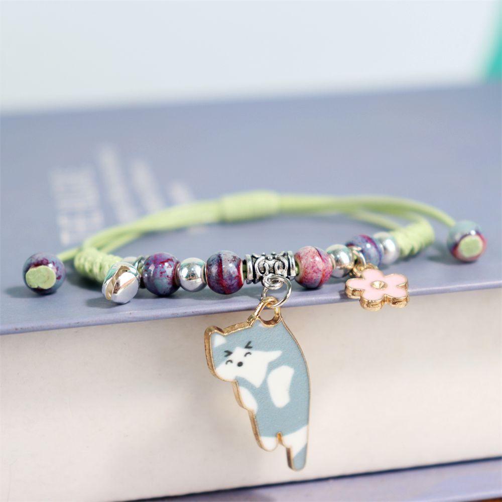 Модный шарм Милый браслет с животными Регулируемые браслеты дружбы Тренд Мультяшный браслет с кошкой Детский