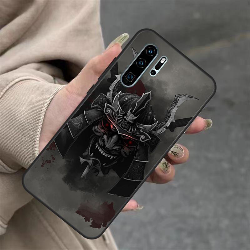 Маска самурая Они для Huawei Nova 11i 8i 7i 3i Nova 9 10 SE 5T Y60 Y70 Y90 Y91 Y61 P20 P30 P40 Lite Pro Чехол