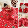 Christmas Throw Blanket Flannel Winter Holiday Bed Blanket Warm Fuzzy Plush Blanket Cozy Xmas Tree Stocking