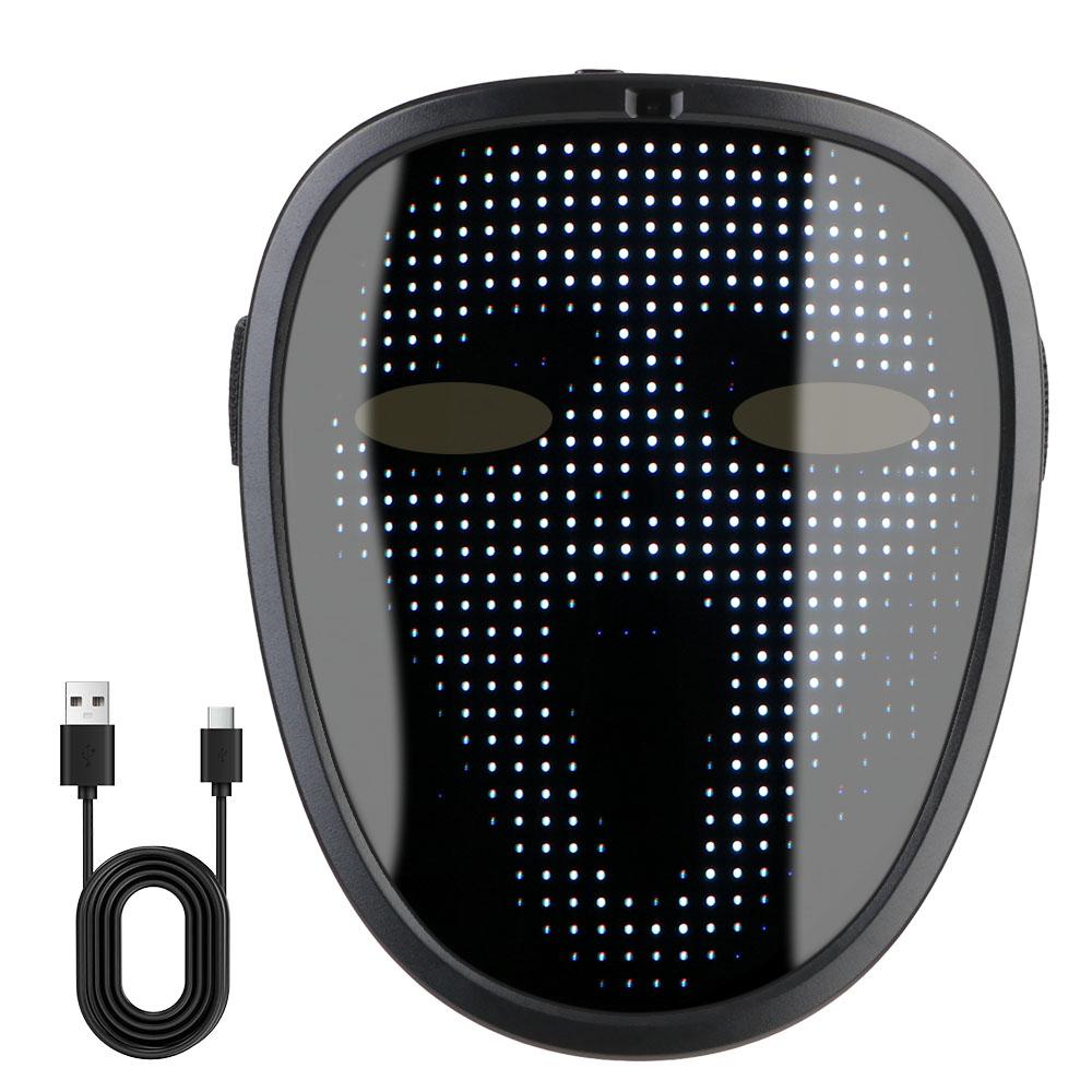 Children Gesture APP Luminous Mask Futuristic Mask Light Up Visor Bluetooth For Party Bar Festival Performance LED Electronic