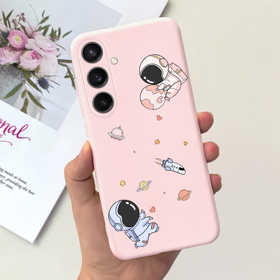Для Чехла Funda Samsung A35 5G Case SM-A356E Пара Любовь Сердце Цветок Кошка Рисунок Задняя Крышка Для Samsung Galaxy A35 5G Etui