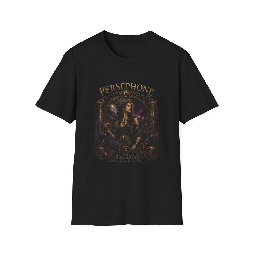 Persephone Goddess Children's Children's Children's T  Children's T-shirt Dark Floral Greek Mythology Graphic Tee