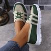 Mix Color Breathable Knitting Sneakers Women Fashion Striped Soft Sole Flats Woman Autumn 2024 Lace-Up Non-Slip Casual Shoes