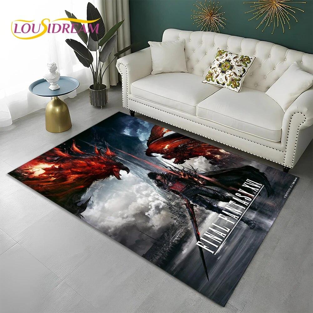 FF14 Gamer HD Final Fantasy Game 3D ковер для дома, гостиной, спальни, дивана, коврик для двери, декор, детский коврик, нескользящий напольный коврик