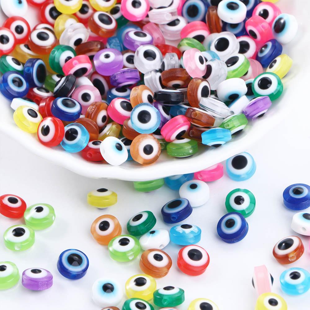 Handmade Student Jewelry Making Accessories Demon Eye Beads Oval Shape Spacer Beads DIY Crafts