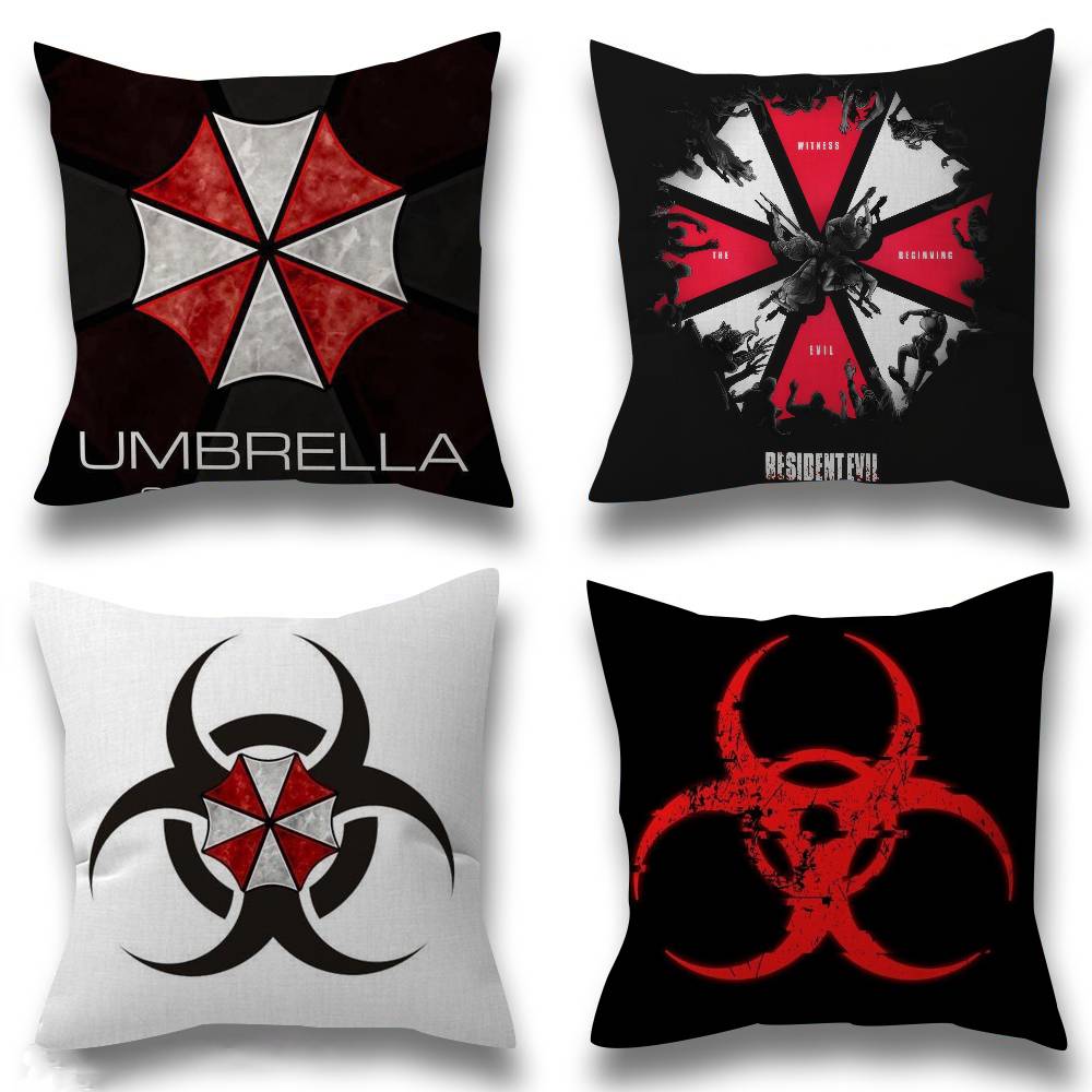 Game RResident EEvil UUmbrella Pillow Anime Pillow Sofa Bed Head Pillow Cover Cushion Cover 45x45 cm Fashion