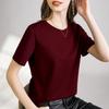 Mercerized Cotton T-shirt Women's High-quality New Loose and Thin Outer Wear Round Neck Liquid Ammonia Short-sleeved T-shirt Bottoming Shirt