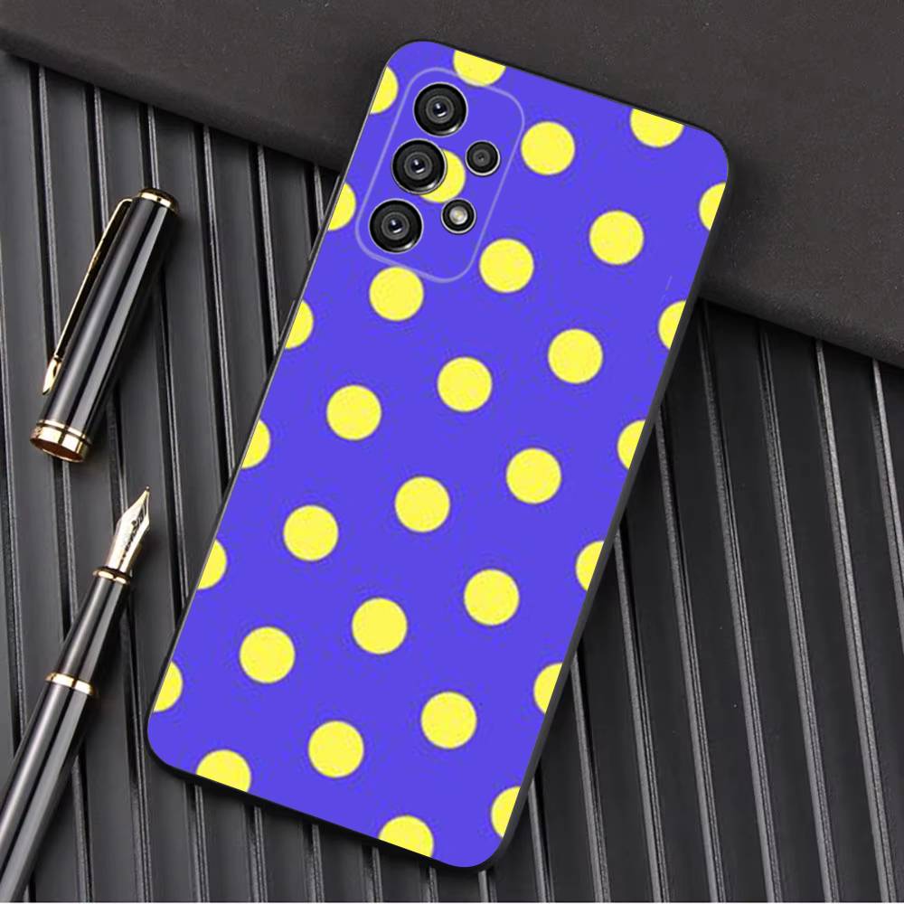 Чехол с цветным горошком для Samsung Galaxy A13, A21s, A22, A31, A32, A52, A53, A71, A80, A91, Мягкий черный корпус