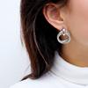 Women Fashion Simple Double Twisted Ring Personality Cold Wind Thread Business Earrings