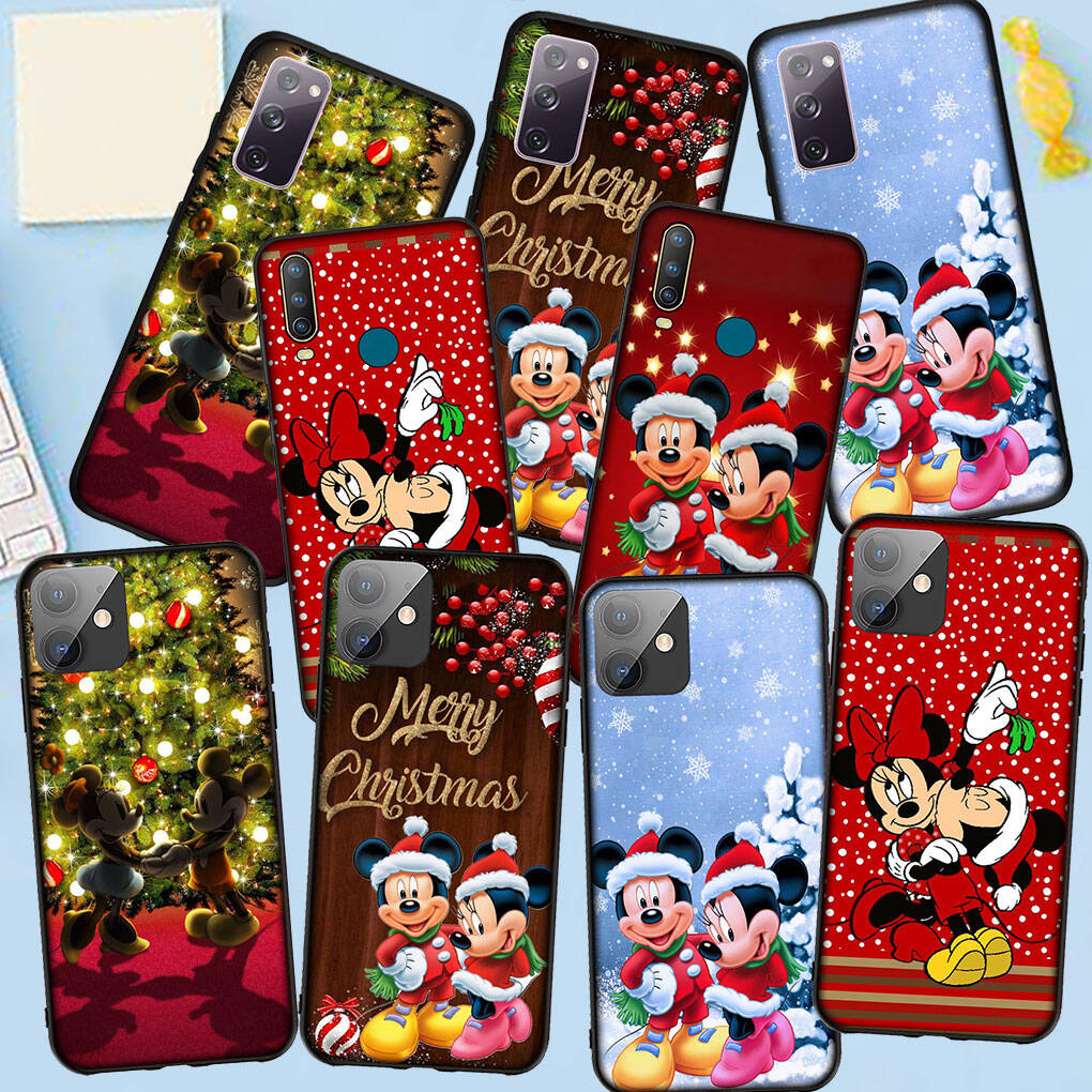Phone Case for Samsung Galaxy S25 S23 S22 S24 Ultra FE A05 A06 A15 A16 A36 A37 A35 A54 A55 A56 A57 A25 A26 A53 A17 Merry Christmas Mickey Minnie Cover