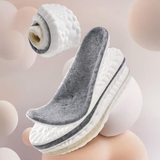 Теплые шерстяные стельки Зимние пушистые вкладыши для обуви Мягкие дышащие сменные внутренние стельки для женской и мужской обуви, ботинок, тапочек