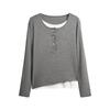 The New Spring and Autumn High-quality Tops for Women Are Two Loose Long-sleeved Shoulder T-shirts, Which Can Be Worn with Undershirts