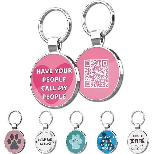 MYLUCKYTAG QR Code Pet ID | Personalized Dog & Cat Collar Tag | Online Profile with tant Scanned Location Alert Email