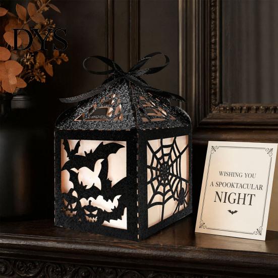 Holiday Celebration Supplies 5Pcs Halloween Gift Box, Bat Decor Candy Container, Trick or Treat Durable Reusable Props Spooky Paper Box for