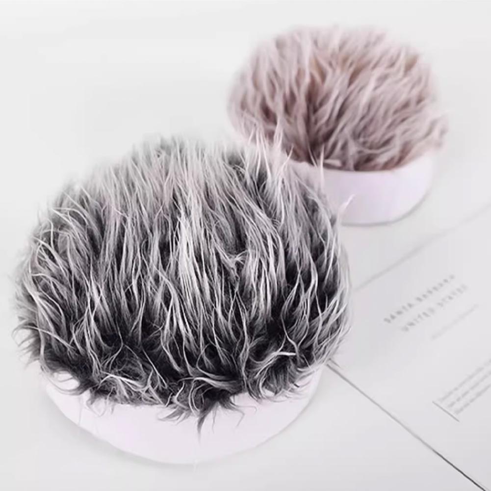 Autumn and Winter One-piece Wig Hat Male Landlord Hat Fashion Version Plush Retro Street Parody Brimless Trendy Knitted Hat