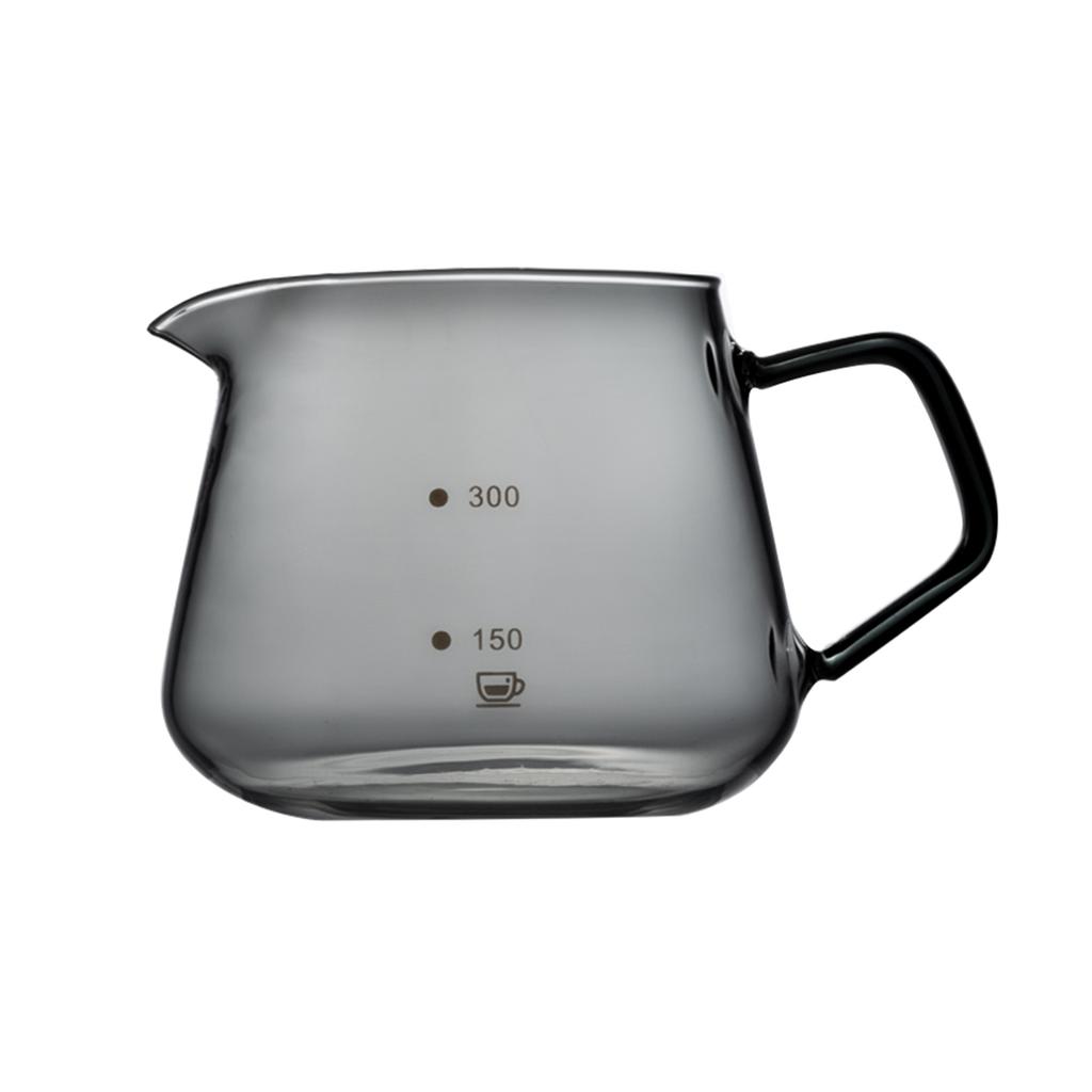 Glass Coffee Server 600ml Iced Tea Water Beverage Pour Over Dripper with Scale Household Office Bar Pot Kitchen Drinkware