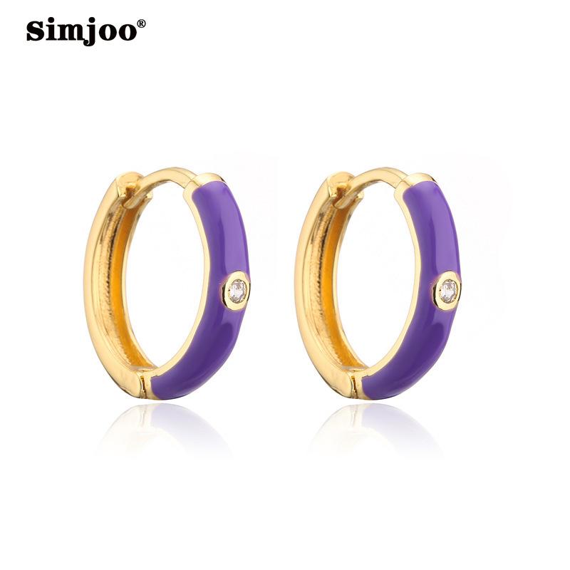 SIMJOO модные цветные серьги с масляным цирконием для женщин