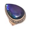 Кольцо из натурального фиолетового лабрадорита с драгоценным камнем ручной работы из меди, размер 8 O6M67