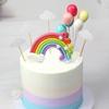 Rainbow Cake Decorating Star  Cloud Mini Colorful Fairy Garden Terrarium Figurine Decor Set Cake Toper Birthday Decoration
