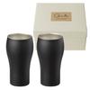 Pair Tumbler Cup Stainless Steel Beer Cup Vacuum Insulated 350ml Black Birthday Gift Set (Boxed) Thermal/Cold AM-1687