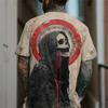 Vintage T Shirt for Men Summer Horror UndeadSkulls Pattern Printed Short Sleeve Oversized T-shirt Loose Men Shirt