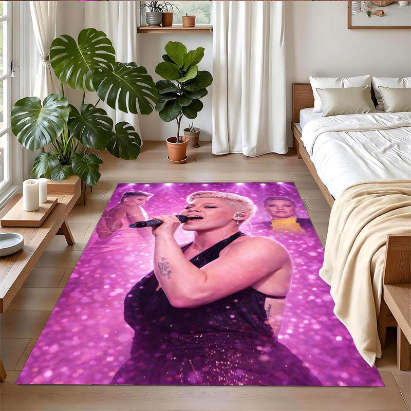 Crystal Velvet Rug Soft Non Slip Indoor Floor Mat Home DecorP!nk singer