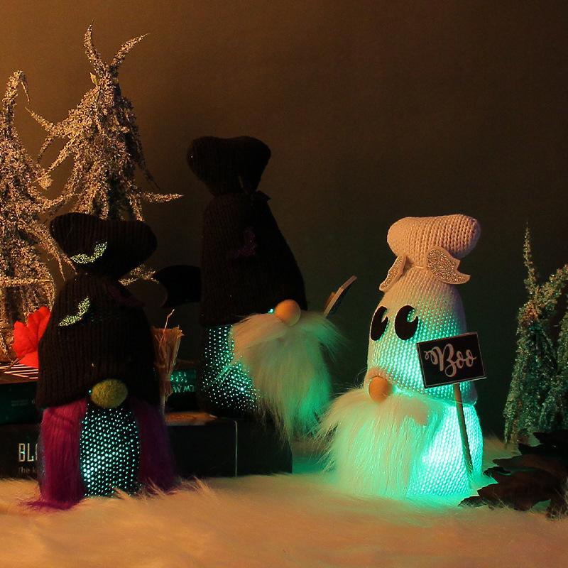 Wan St. Rudolph Doll Ornament Creative Luminous Old Man Doll Ghost Festival Party Decorative Props