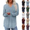 Women's Fashion Loose-Fit Long-Sleeved Knitted T-Shirt In Solid Colour Top