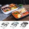 3/4 Grids Divides Food Container Stainless Steel Lunch Container Insulation Lunch Box  Camping