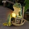 A Mini Frog Outdoor Statue, IPX4 Home Decoration, Garden Accessory, Outdoor Lighting, Solar Garden Frog Decorative Art, Yard Lawn Decoration.