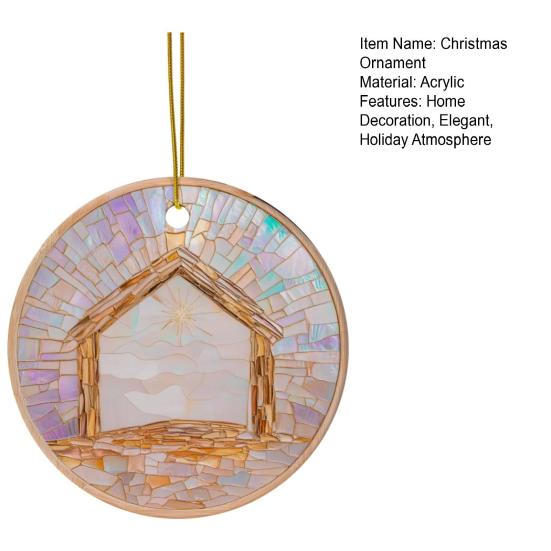 Рождественский вертеп, акриловый христианский кулон, религиозный рождественский елочный подвесной орнамент