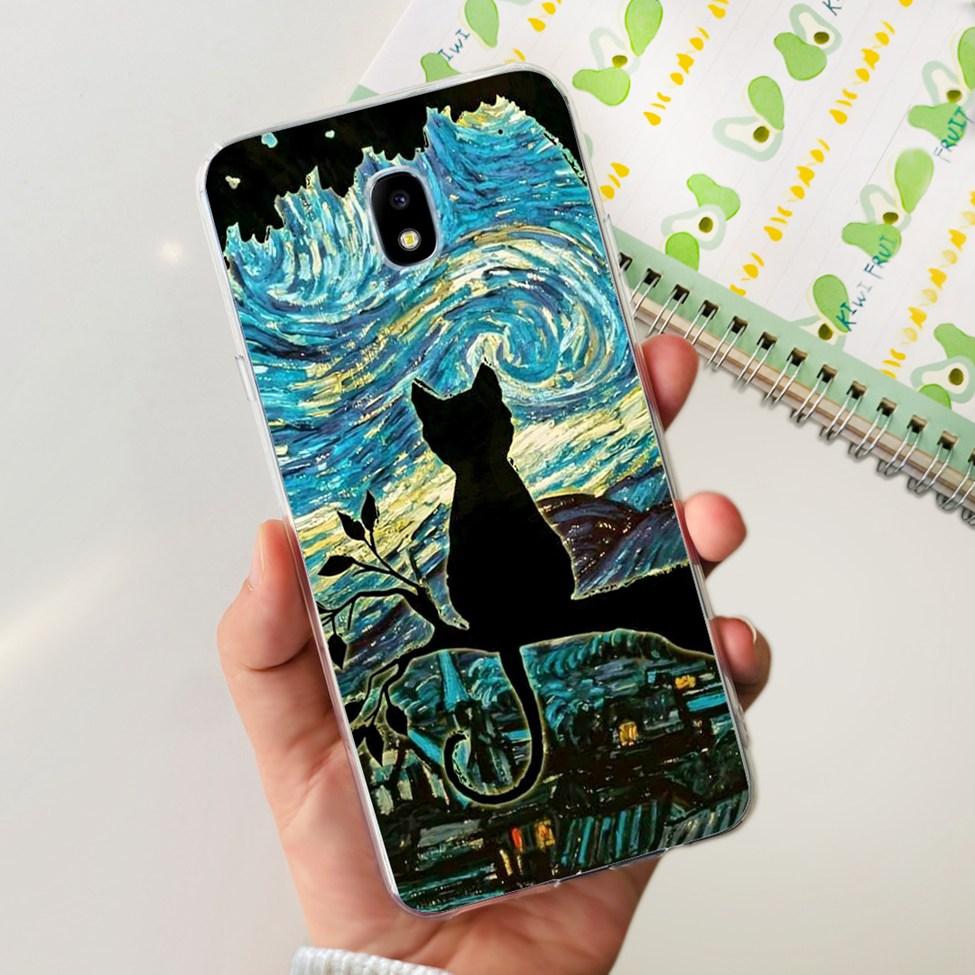 Чехол для Samsung J3 J5 J7 2017 Чехол Милый Мультяшный Кот Модные Цветы Задняя Крышка Для Samsung Galaxy J7 2017 Чехол для Телефона