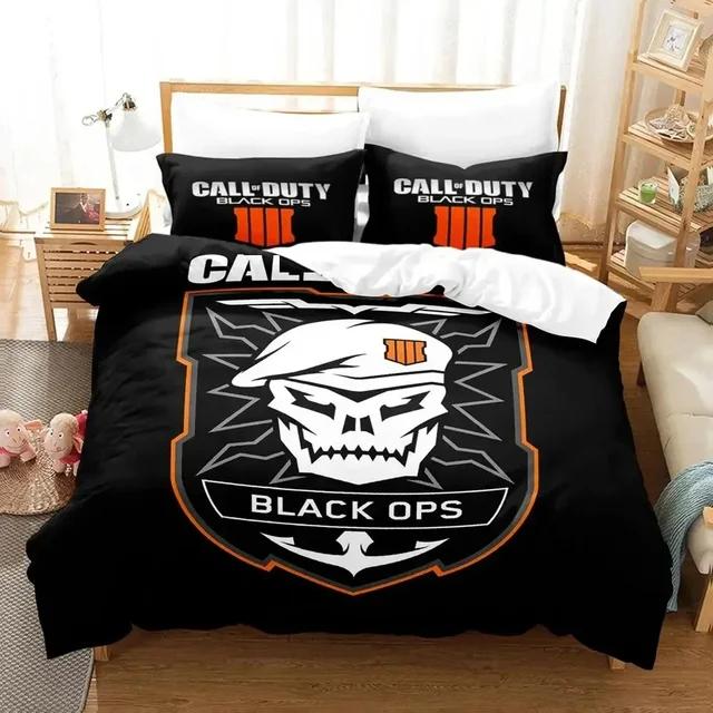 Постельное белье Call of Duty Black Ops Комплект Пододеяльник Постельный комплект Чехол на одеяло Наволочка Одеяло Размер Queen Постельное белье COD