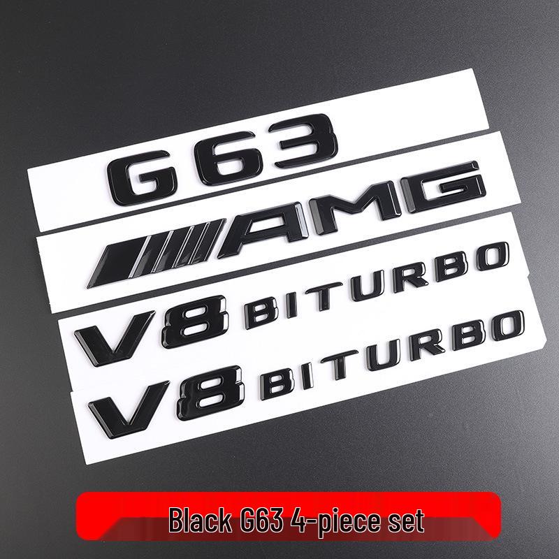 Совместимо с задним шильдиком Mercedes G63 и боковой наклейкой V8 BITURBO AMG.