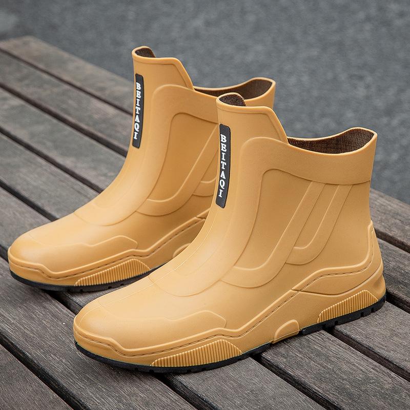 Men's Rain Boots Waterproof Shoes Fishing Husband Galoshes Man Garden Rubber Boot Indoor Kitchen Work Rain Boots Car Wash Boots
