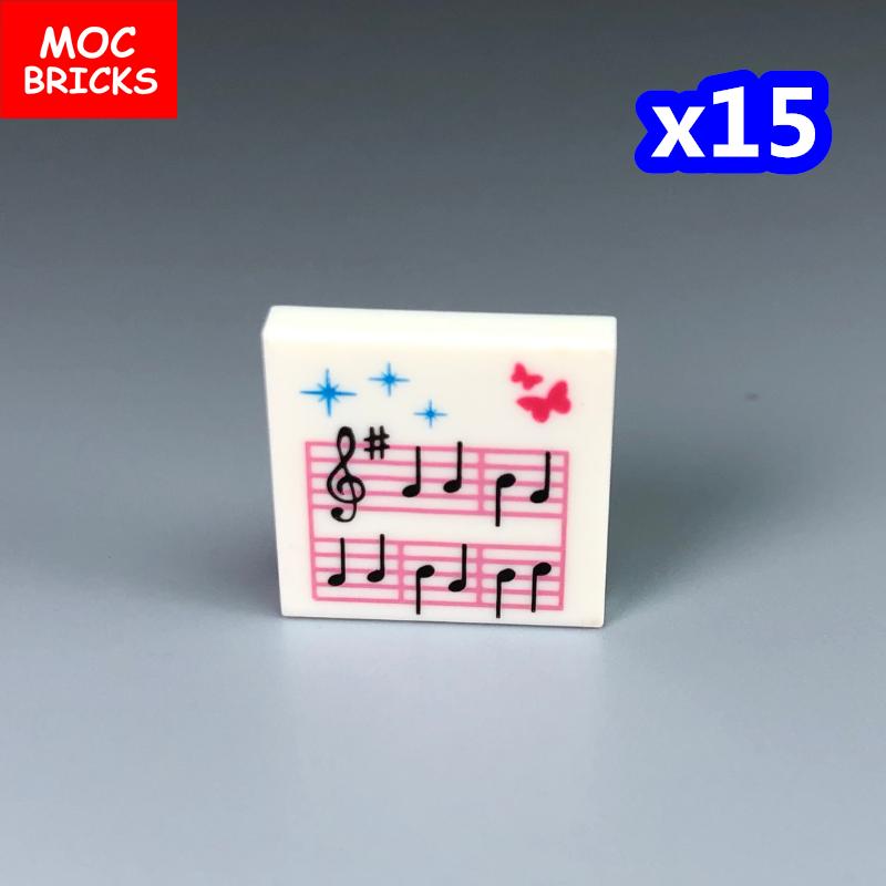 MOC Bricks Suona Horn Music Score Singer Saxophone Bass Figure Musical Instruments Educatinal Building Blocks Kids Girls Toys
