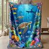 Underwater Coral Reef Scene 3 Theme blanket Lightweight Warm Flannel Blanket Decorative Throw Blanket for Home Decoration