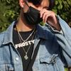 [Rockyu] Мужское ожерелье, Золотое, Кубический цирконий AAA, Подвеска в виде растения/Кактуса, Крутое ожерелье, Цепочка из нержавеющей стали 24 дюйма, Рок-стиль, Европейский/Американский стиль (