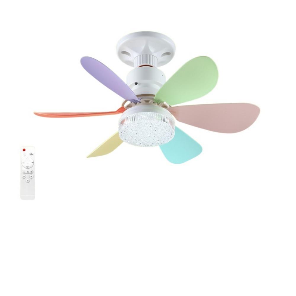 Modern 2 in 1 Ceiling Fan Light Remote Control Wind Speed Adjustable Electric Cordless Fan Quiet Universal Ceiling Lamp Kitchen