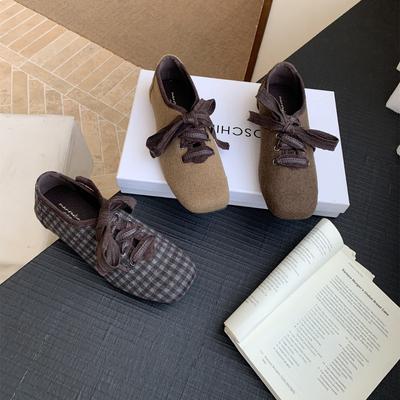 Внутреннее увеличение роста, ретро-шнуровка, лоферы с юбкой, одинарная обувь, женская обувь, весна и осень 2025, универсальные замшевые туфли из маленькой кожи