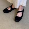 Модная обувь для женщин 2024 года, высококачественные женские туфли на плоской подошве без застежек, модные повседневные туфли на плоской подошве с квадратным носком, новые туфли на плоской подошве с низким каблуком Zapatos
